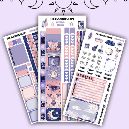 Hobonichi weekly planner kit, planner kit, cute stickers, celestial stickers, mystic, witchcraft stickers, sweet dream stickers, mystical