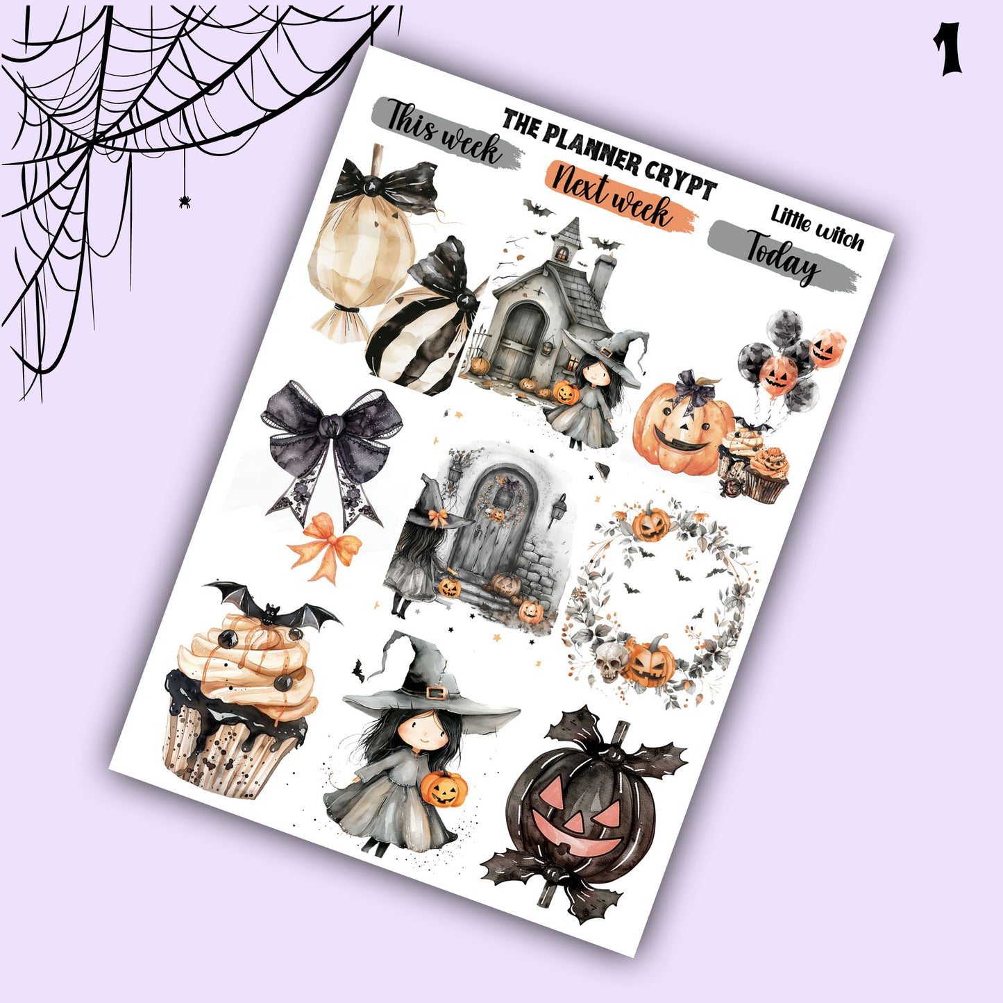 Halloween weekly planner, sticker kit, Autumn stickers, fall planner kit, planner stickers, vertical planner, goth planner