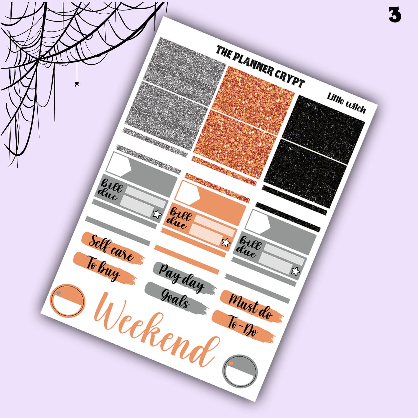 Halloween weekly planner, sticker kit, Autumn stickers, fall planner kit, planner stickers, vertical planner, goth planner