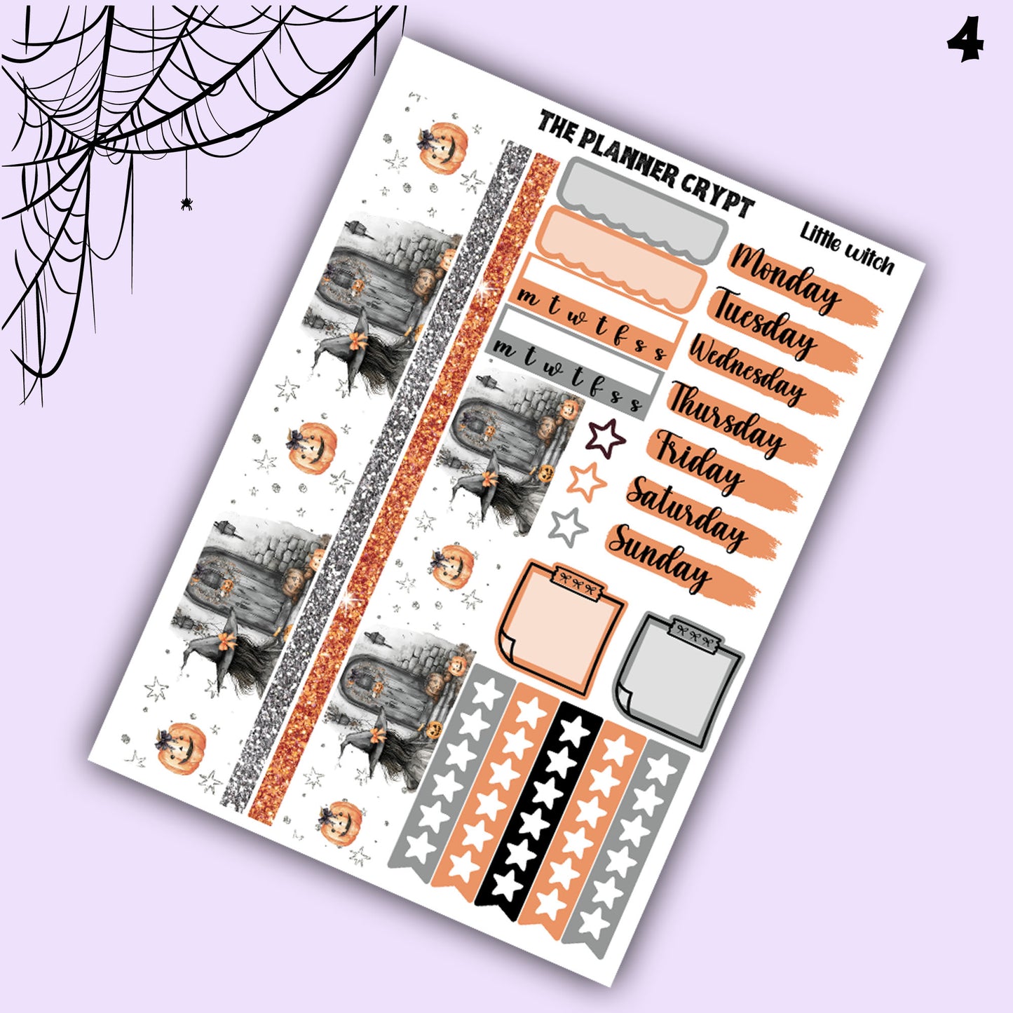 Halloween weekly planner, sticker kit, Autumn stickers, fall planner kit, planner stickers, vertical planner, goth planner