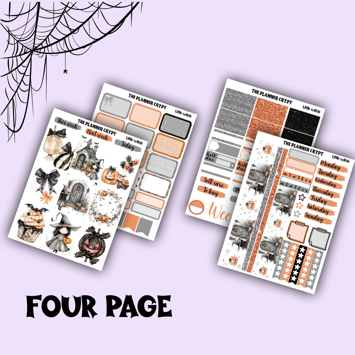 Halloween weekly planner, sticker kit, Autumn stickers, fall planner kit, planner stickers, vertical planner, goth planner