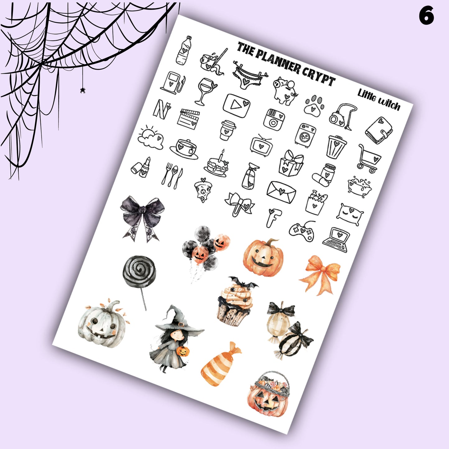 Halloween weekly planner, sticker kit, Autumn stickers, fall planner kit, planner stickers, vertical planner, goth planner