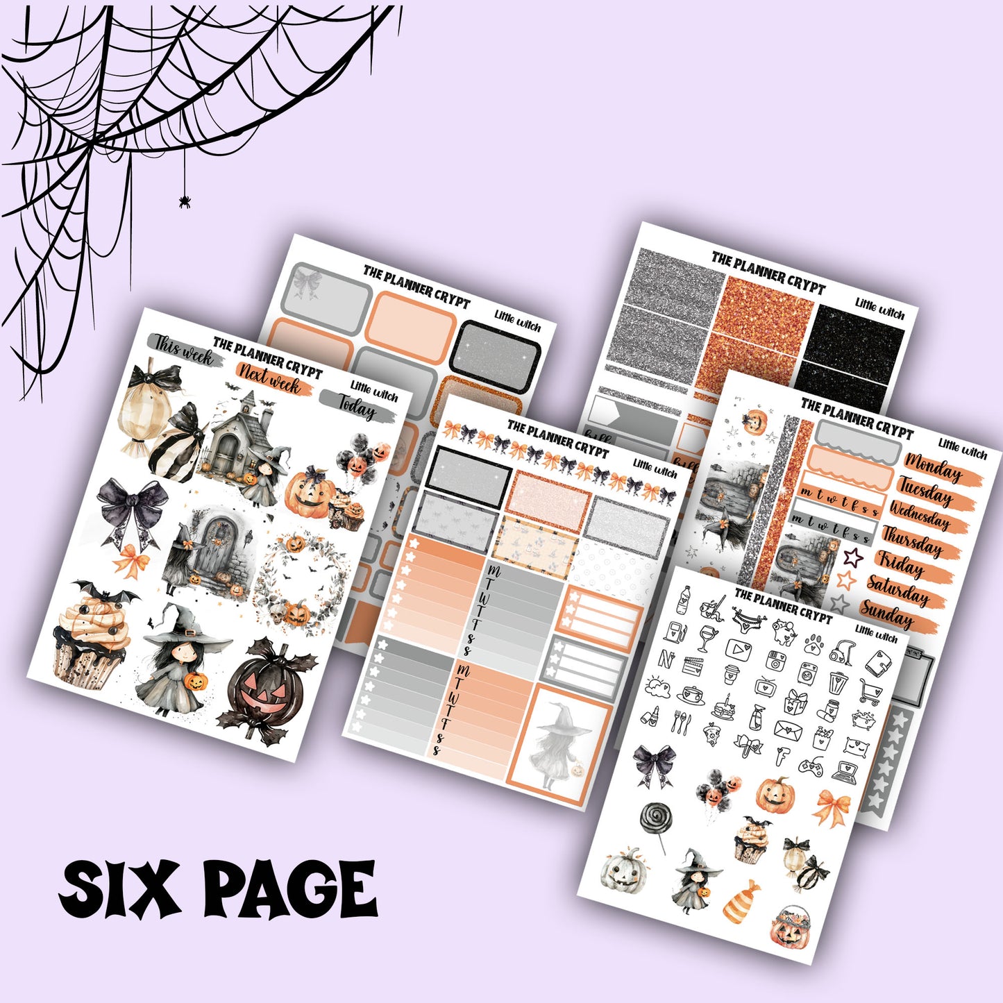 Halloween weekly planner, sticker kit, Autumn stickers, fall planner kit, planner stickers, vertical planner, goth planner