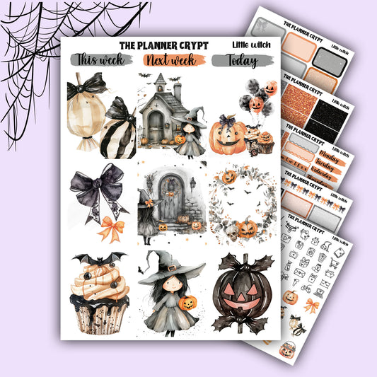 Halloween weekly planner, sticker kit, Autumn stickers, fall planner kit, planner stickers, vertical planner, goth planner