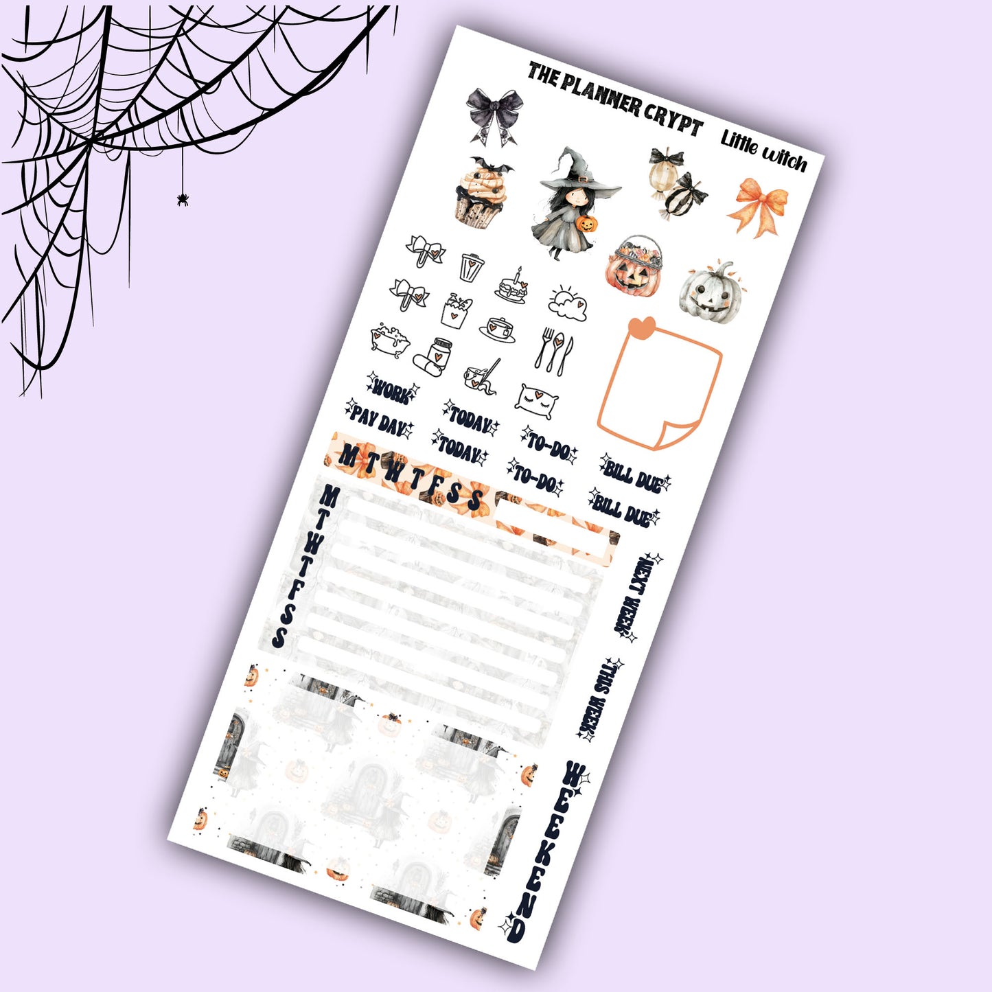 Hobonichi weeks, sticker kit, hobonichi planner, witch stickers, planner stickers, gothic planning