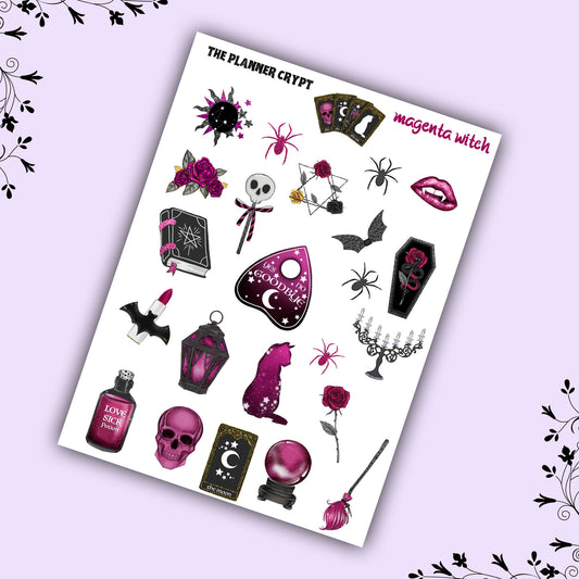 planner sticker sheet, halloween stickers, spooky stickers, vampire stickers, spooky gifts, deco stickers, goth stickers, Halloween gift