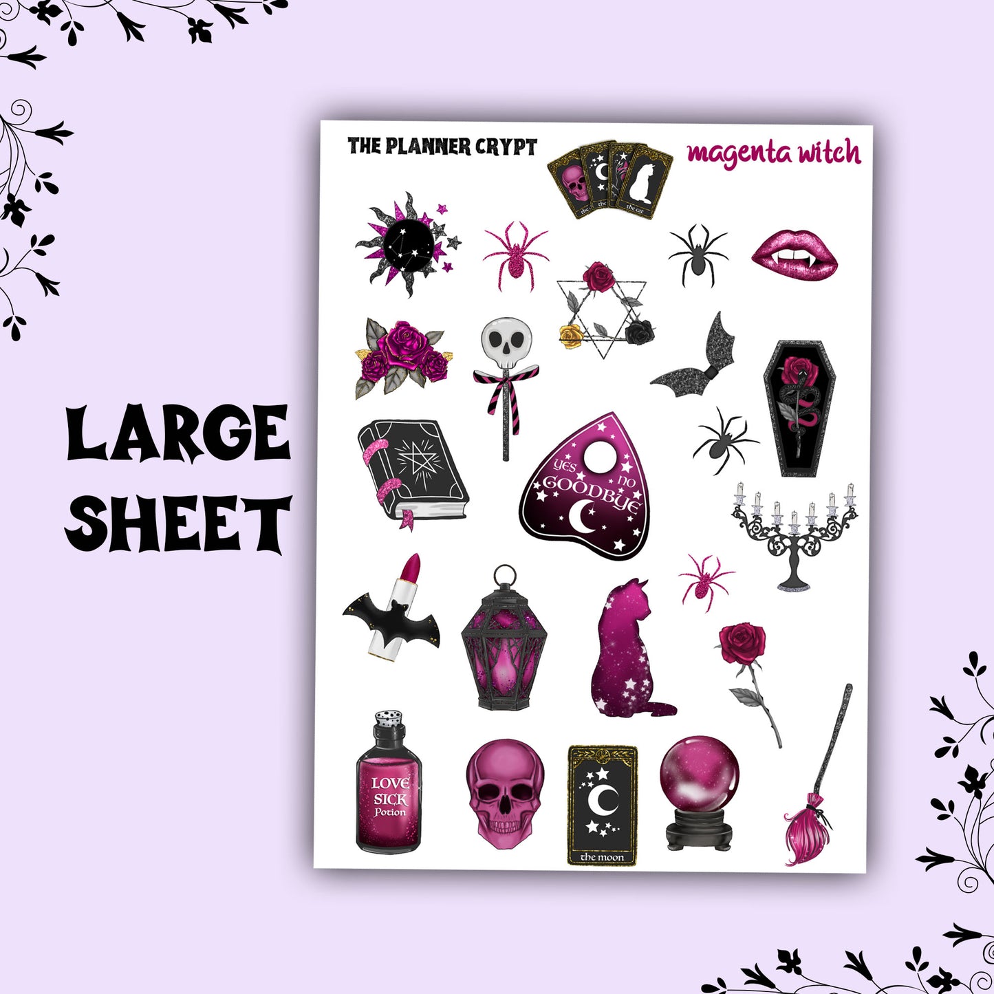 planner sticker sheet, halloween stickers, spooky stickers, vampire stickers, spooky gifts, deco stickers, goth stickers, Halloween gift
