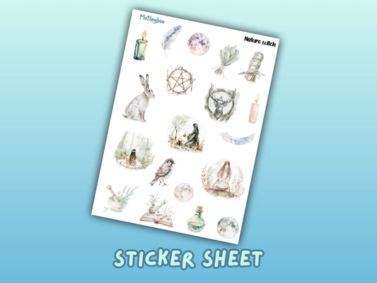 Nature witch deco sticker sheet