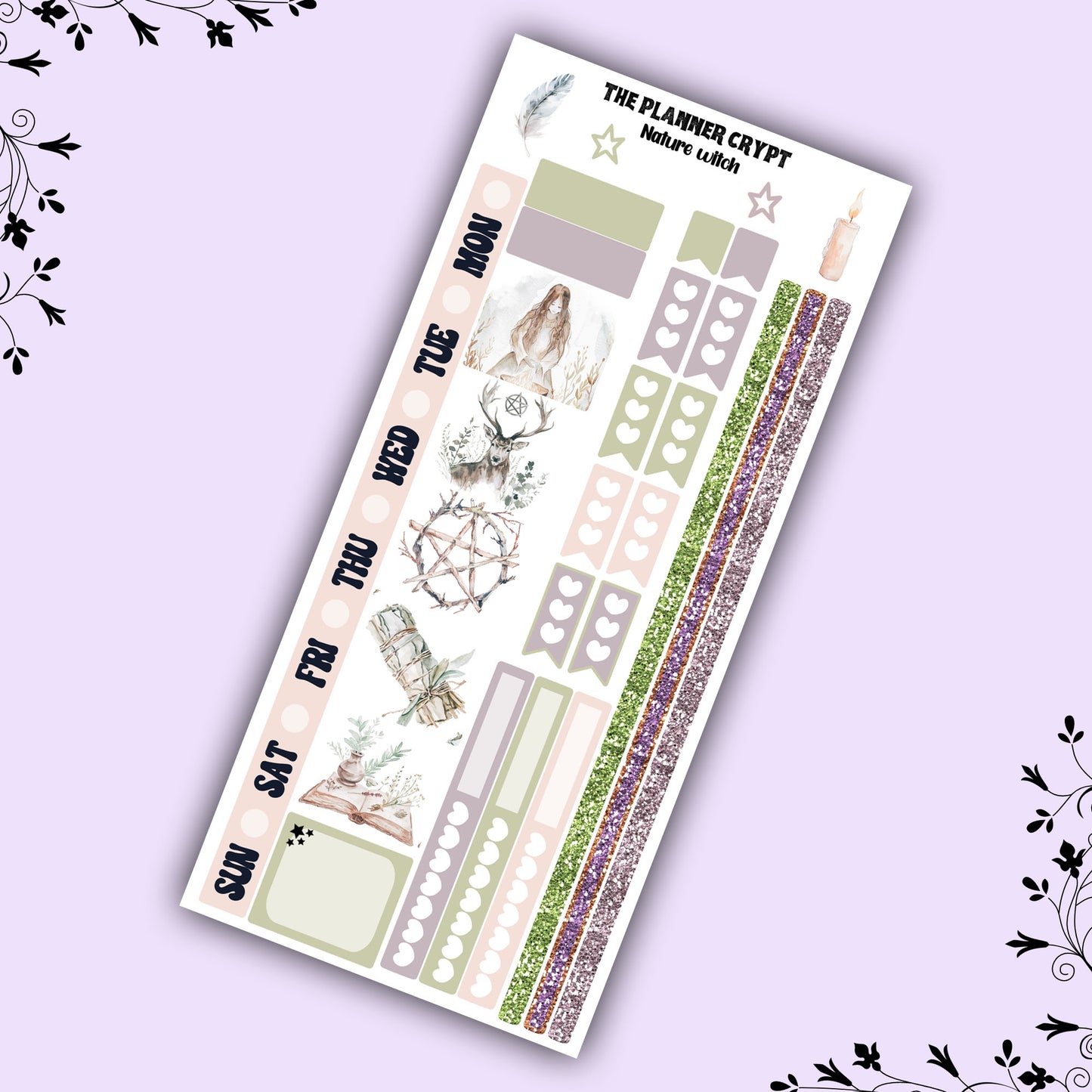 Nature witch hobonichi weekly planner sticker kit