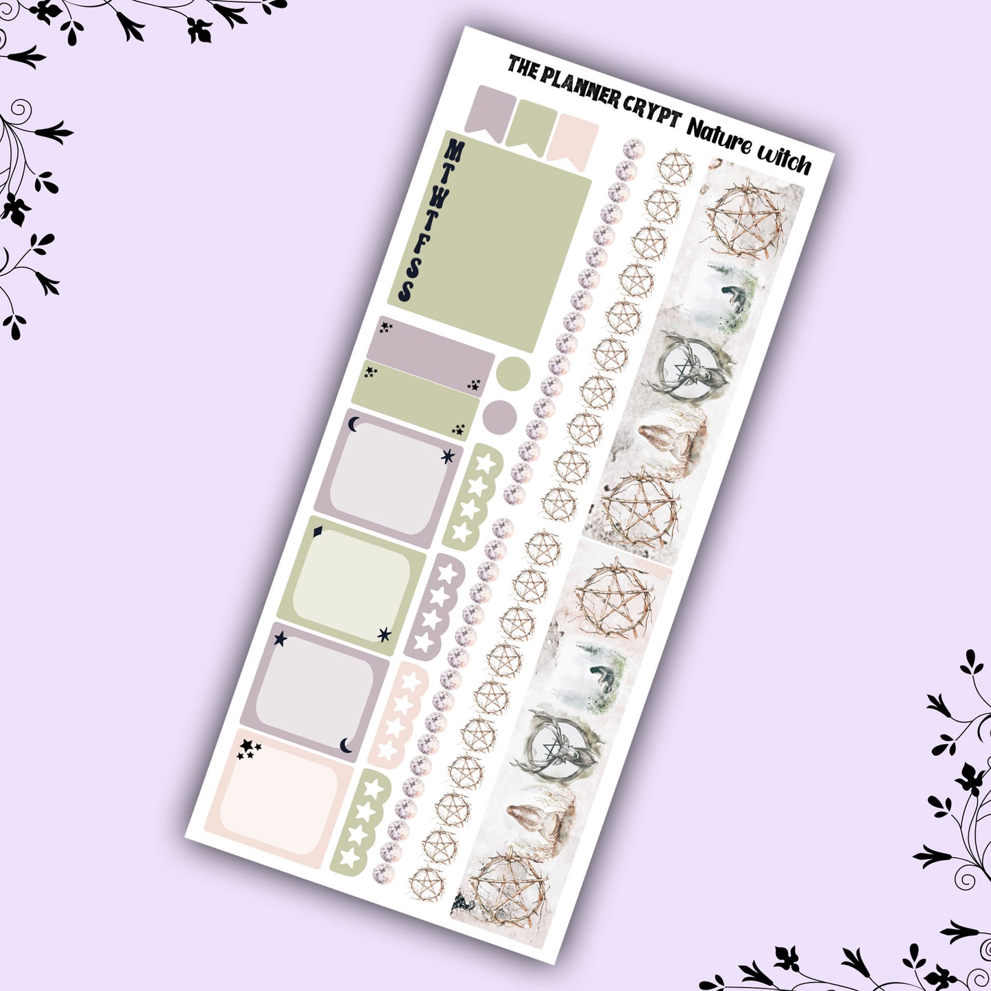 Nature witch hobonichi weekly planner sticker kit