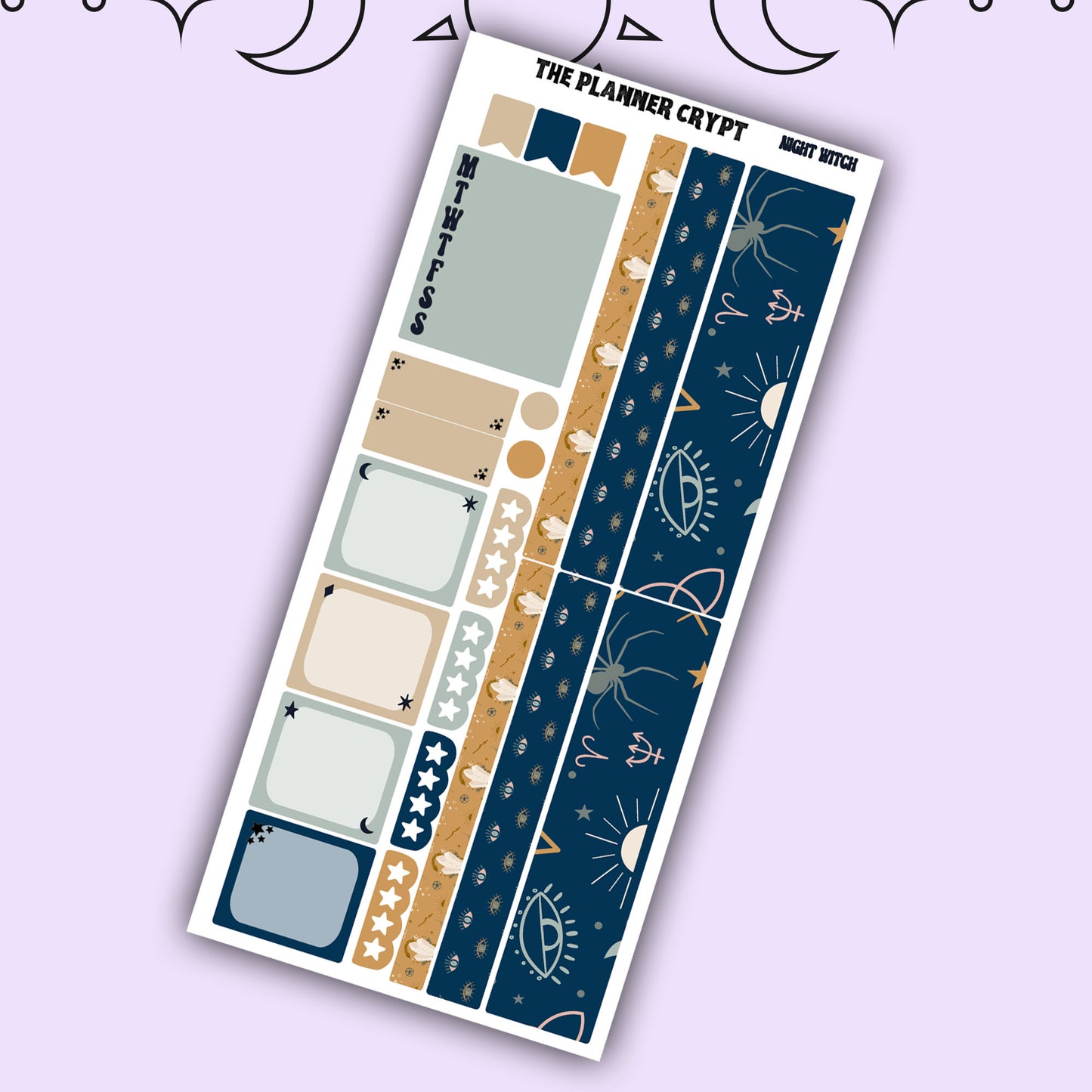 Hobonichi weeks, sticker kit, hobonichi planner, goth stickers, witch planner, pagan stickers, planner stickers, witch sticker, night witch