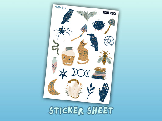 planner stickers, vertical planner, deco stickers, weekly planner, witch stickers, witchcraft stickers, grimoire stickers, pagan stickers