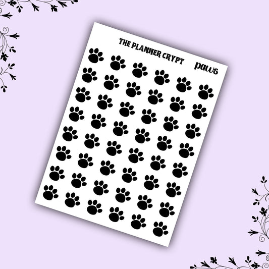 kitty stickers, cat stickers, paw stickers, functional stickers, planner stickers, planner sticker sheet, gifts for cat lovers, cat owners