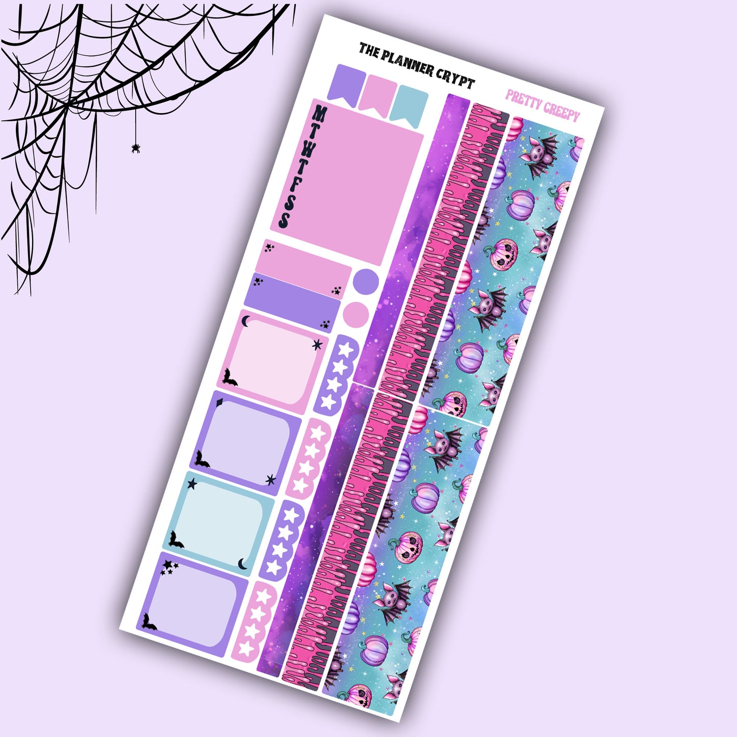 Spooky Hobonichi weeks, spooky stickers, gothic planner, functional stickers, planner stickers, halloween sticker kit, Autumn sticker kit