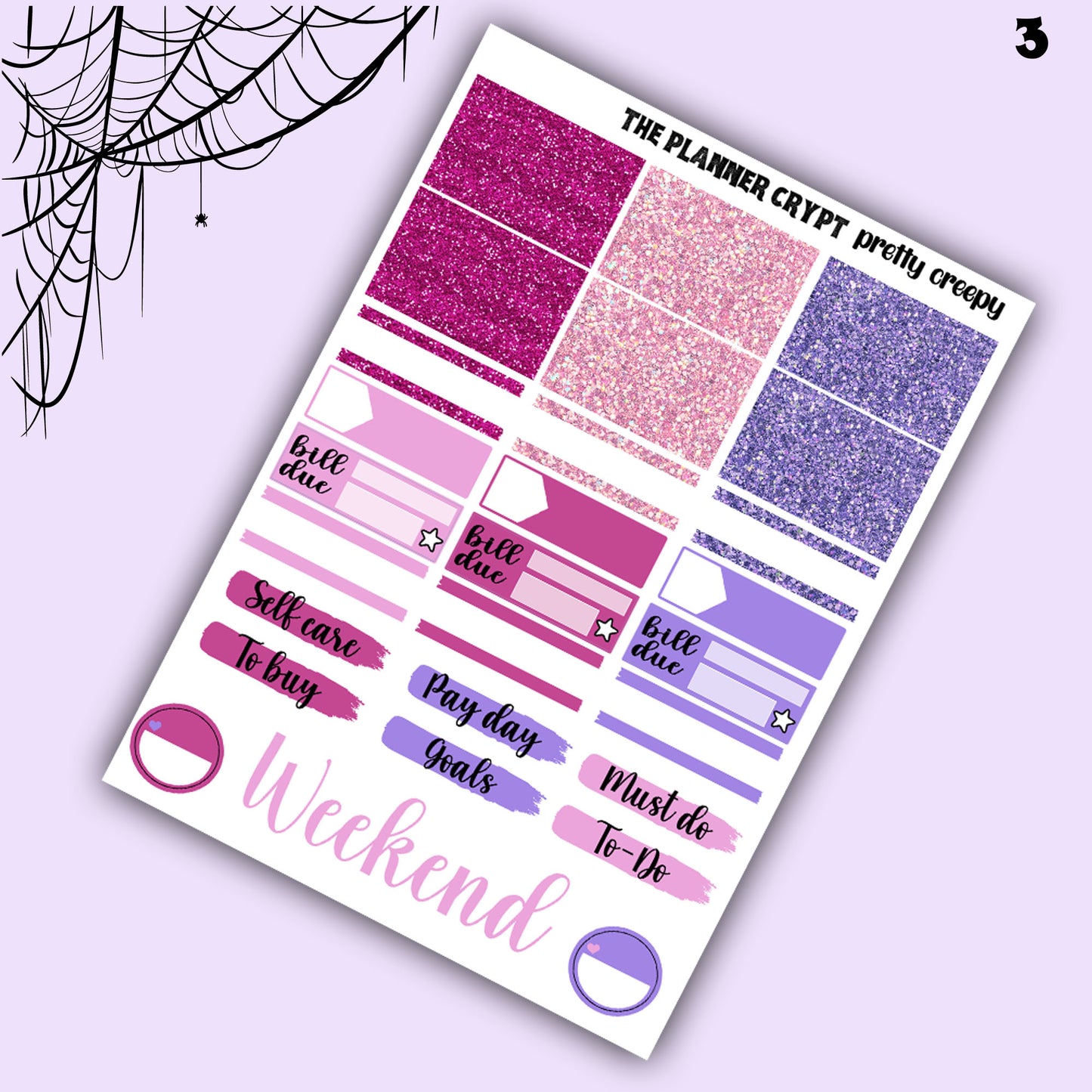 weekly planner, sticker kit, spooky stickers, Halloween planner kit, planner stickers, vertical planner, goth planner, goth stickers