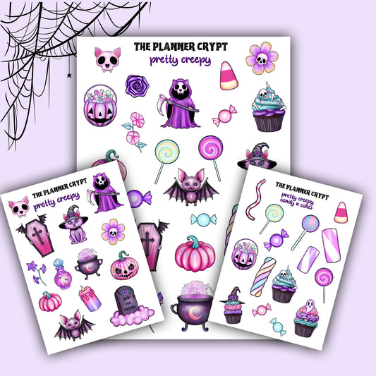 Halloween stickers, sticker sheet, Autumn stickers, halloween planner stickers, halloween gifts, stickers for planning, spooky season, deco