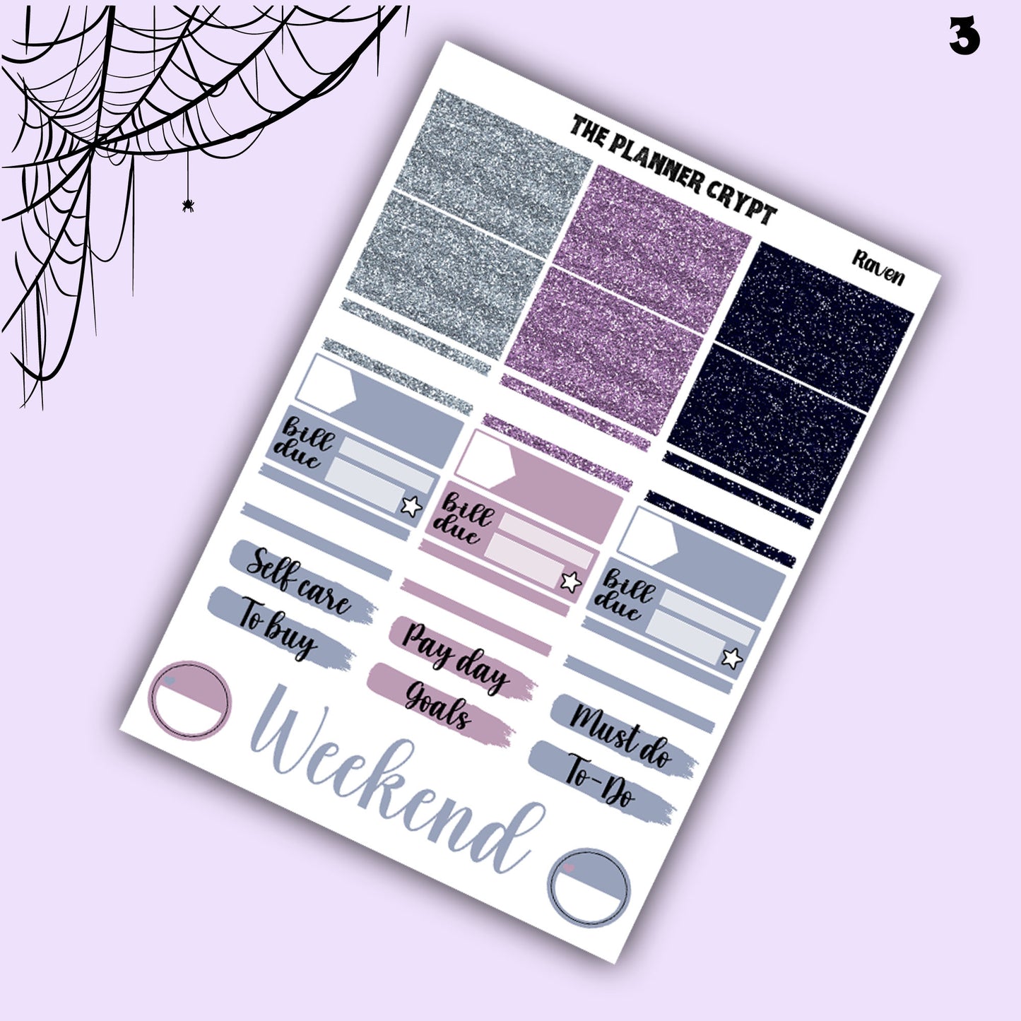 weekly planner, sticker kit, spooky stickers, Halloween planner kit, planner stickers, vertical planner, goth planner, goth stickers