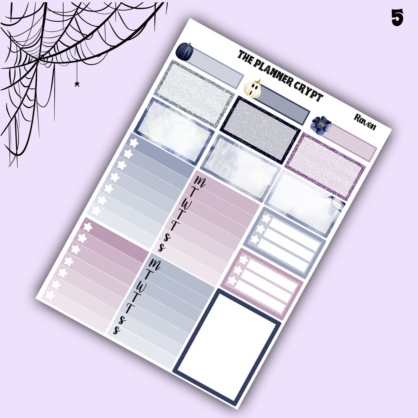 weekly planner, sticker kit, spooky stickers, Halloween planner kit, planner stickers, vertical planner, goth planner, goth stickers