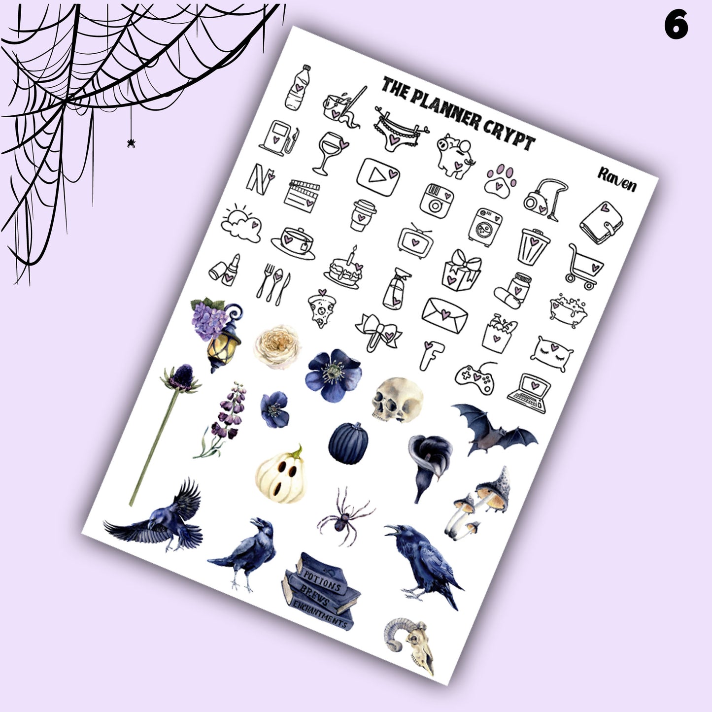 weekly planner, sticker kit, spooky stickers, Halloween planner kit, planner stickers, vertical planner, goth planner, goth stickers