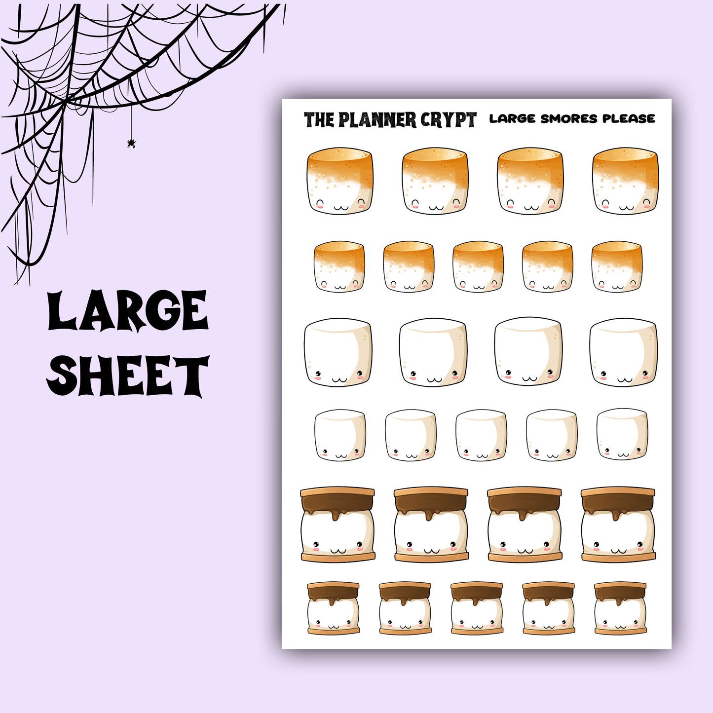 planner sticker sheet, kawaii stickers, smores stickers, winter stickers, food stickers, planner stickers, kids stickers