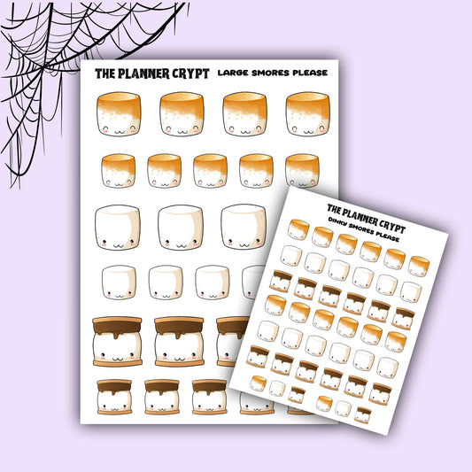 planner sticker sheet, kawaii stickers, smores stickers, winter stickers, food stickers, planner stickers, kids stickers