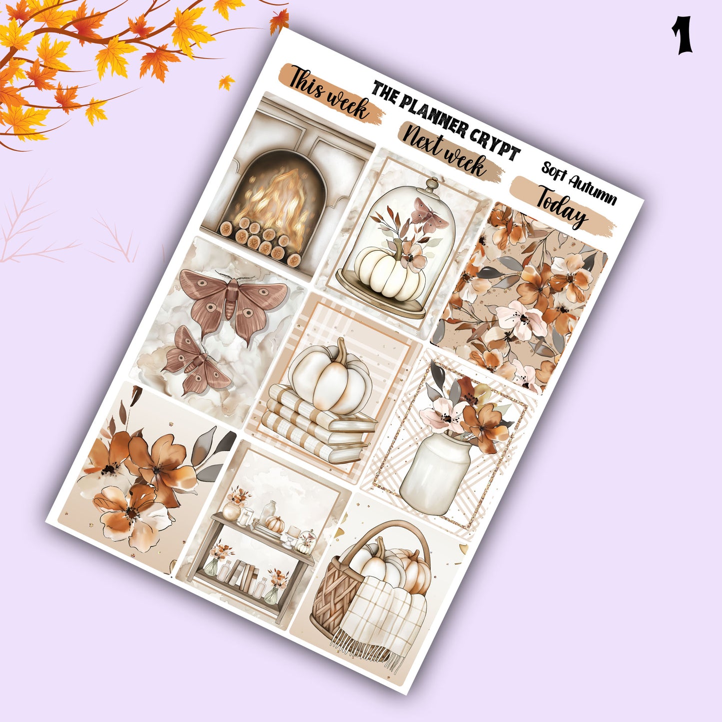 weekly planner, sticker kit, Autumn stickers, fall planner kit, planner stickers, vertical planner, goth planner
