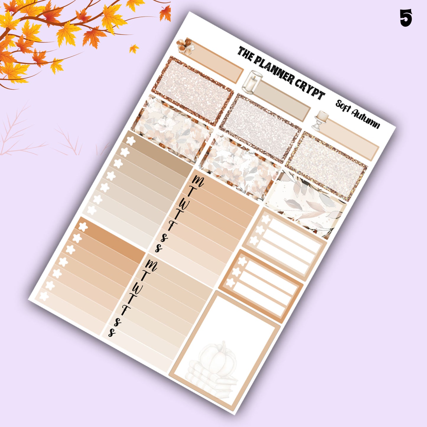 weekly planner, sticker kit, Autumn stickers, fall planner kit, planner stickers, vertical planner, goth planner