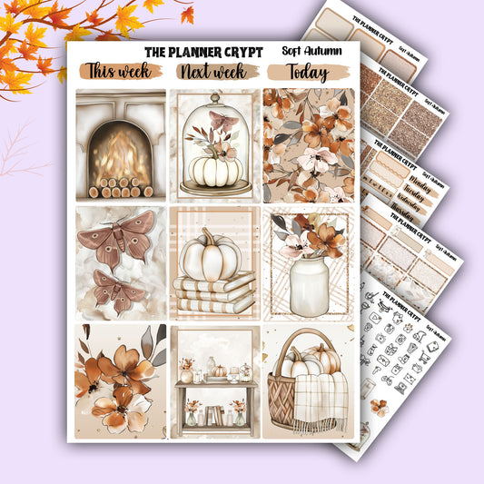weekly planner, sticker kit, Autumn stickers, fall planner kit, planner stickers, vertical planner, goth planner