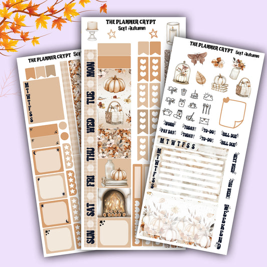 Hobonichi weeks, sticker kit, hobonichi planner, autumn stickers, planner stickers