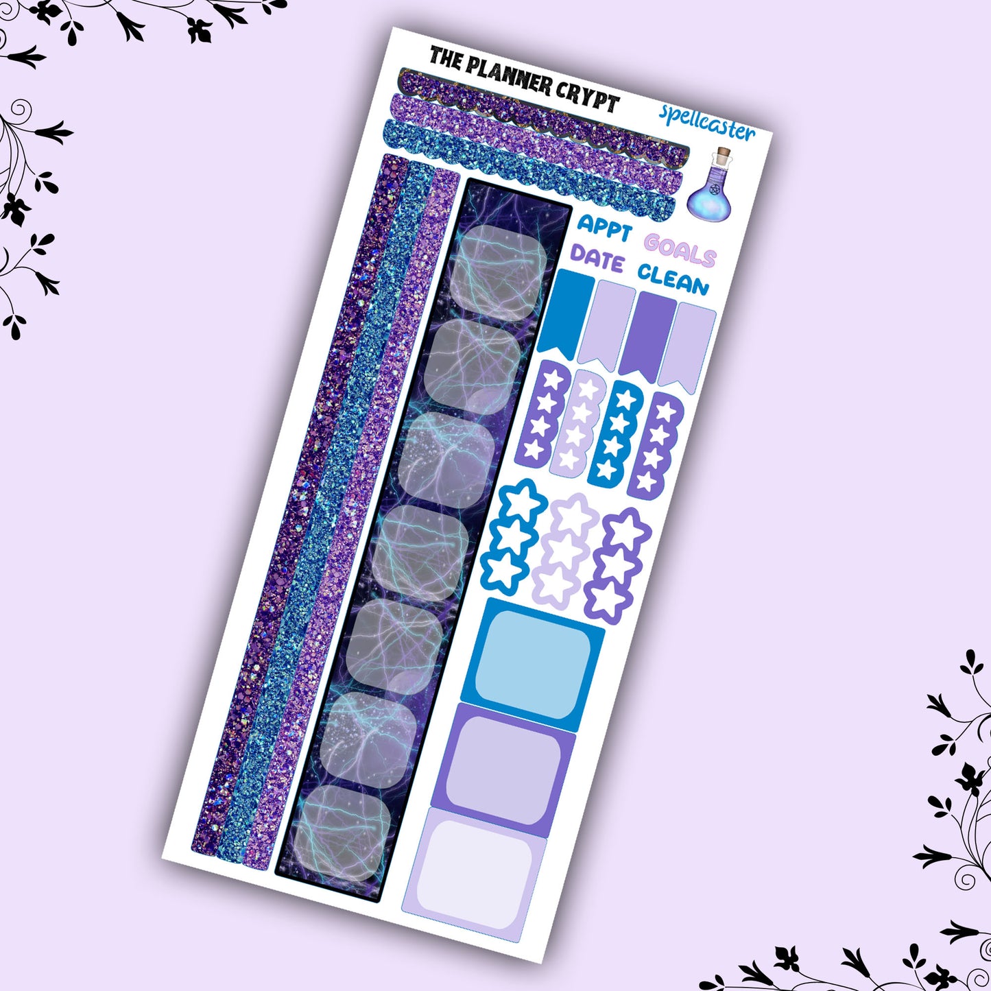 Hobonichi weeks, sticker kit, hobonichi planner, celestial stickers, witchy planner, hobonichi functional stickers, planner stickers, goth