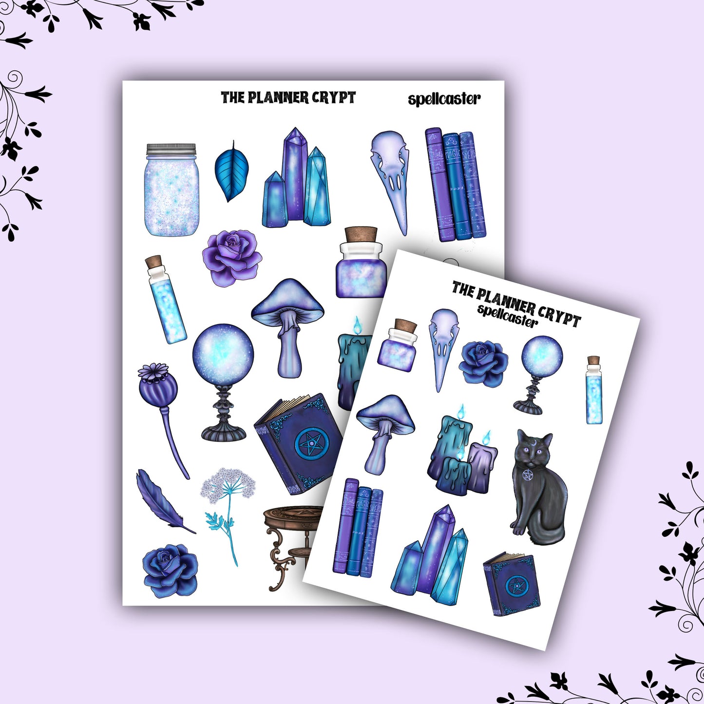 planner sticker sheet, witchy stickers, celestial stickers, witchcraft stickers, enchartment art, witchy gifts, deco stickers, goth stickers