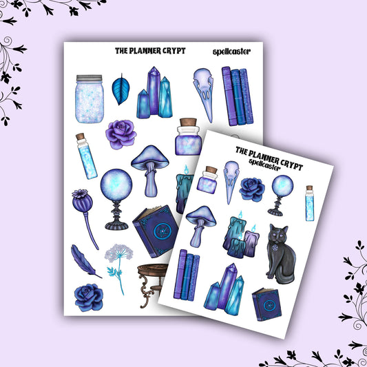 planner sticker sheet, witchy stickers, celestial stickers, witchcraft stickers, enchartment art, witchy gifts, deco stickers, goth stickers
