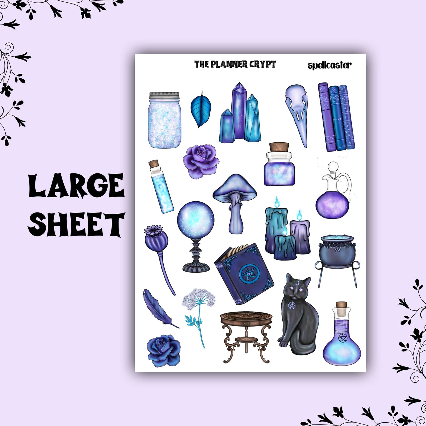 planner sticker sheet, witchy stickers, celestial stickers, witchcraft stickers, enchartment art, witchy gifts, deco stickers, goth stickers