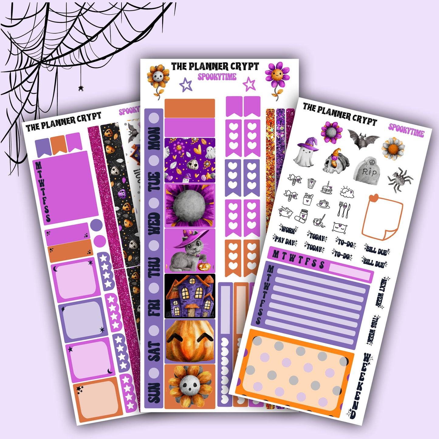 halloween hobonichi kit, spooky times, halloween sticker kit