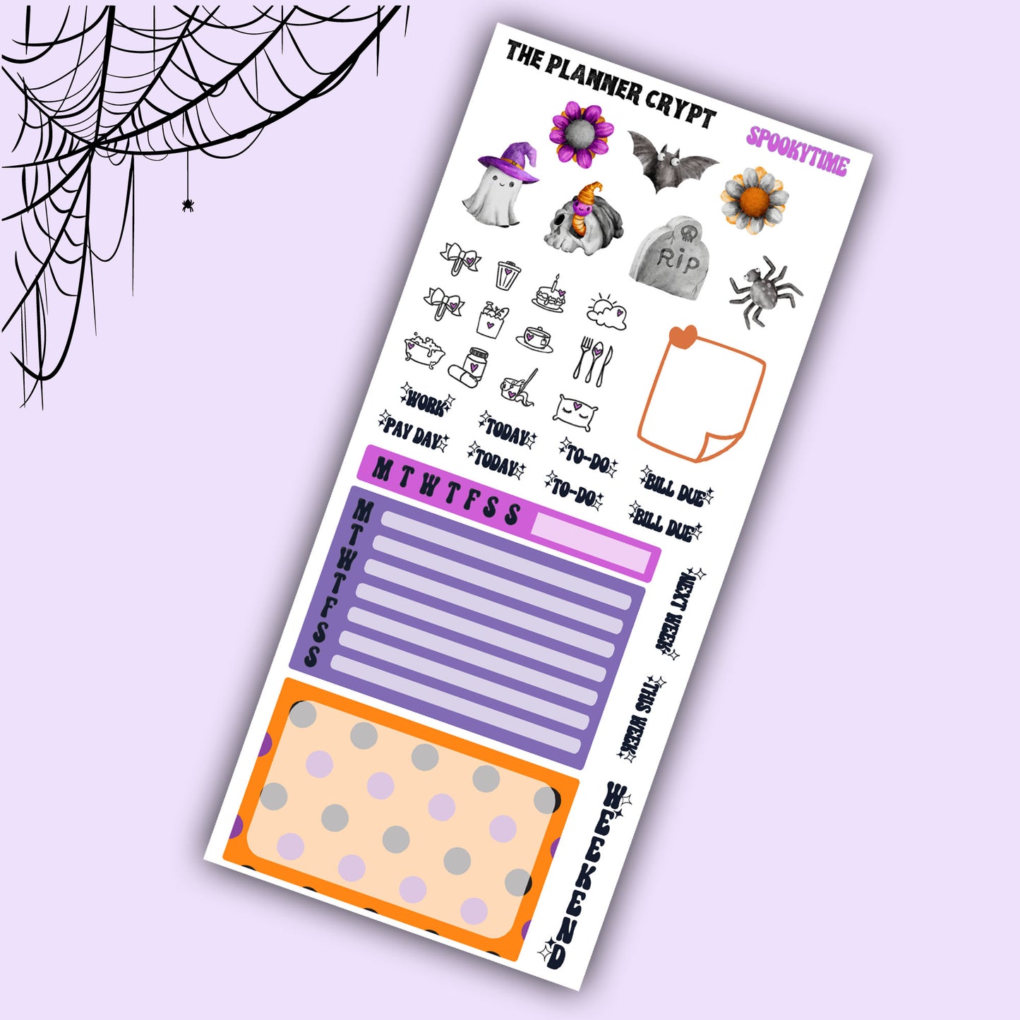halloween hobonichi kit, spooky times, halloween sticker kit