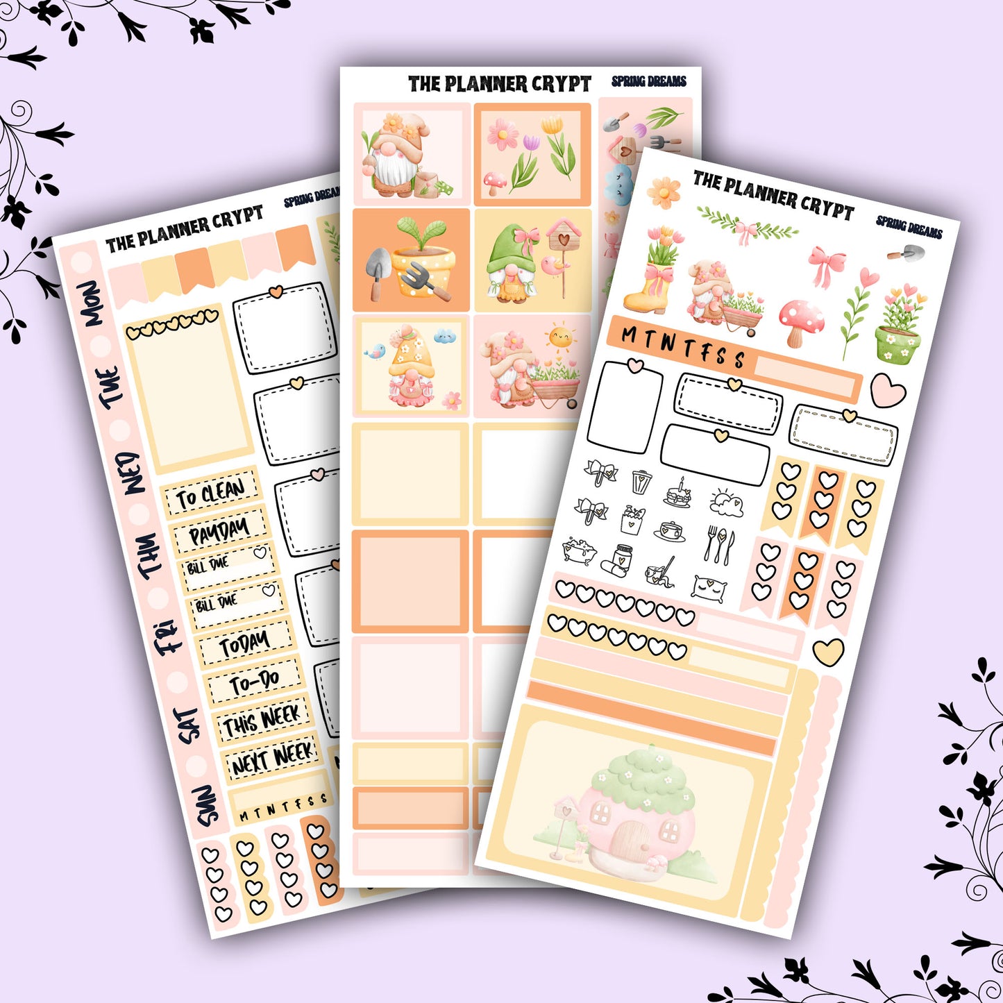 Hobonichi weeks kit, weekly sticker kit, hobonichi planner, spring stickers, functional sticker, planner stickers, small journal stickers