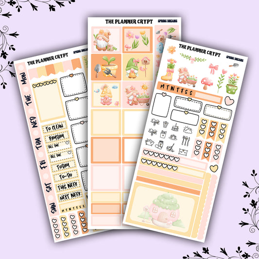 Hobonichi weeks kit, weekly sticker kit, hobonichi planner, spring stickers, functional sticker, planner stickers, small journal stickers