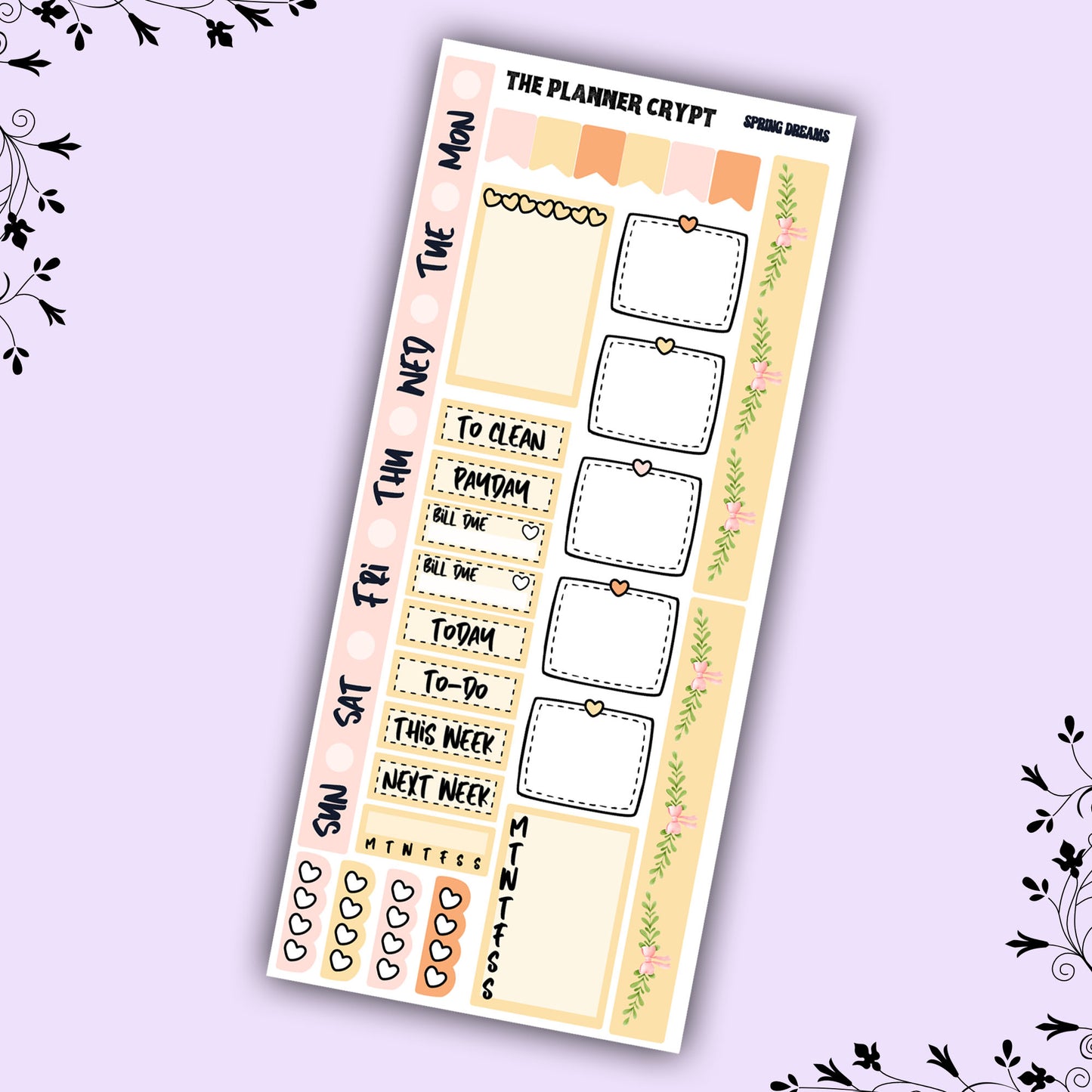 Hobonichi weeks kit, weekly sticker kit, hobonichi planner, spring stickers, functional sticker, planner stickers, small journal stickers