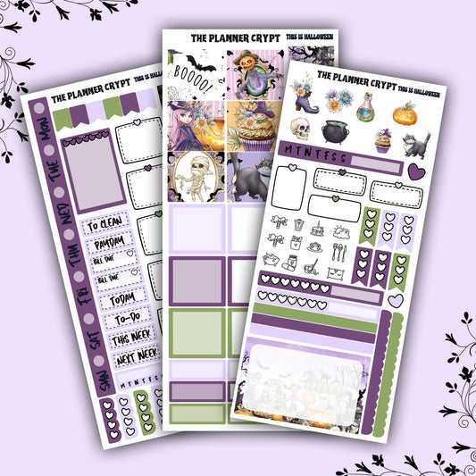 Hobonichi weeks, weekly sticker kit, hobonichi planner, halloween stickers, planner, hobonichi functional sticker, planner stickers, spooky