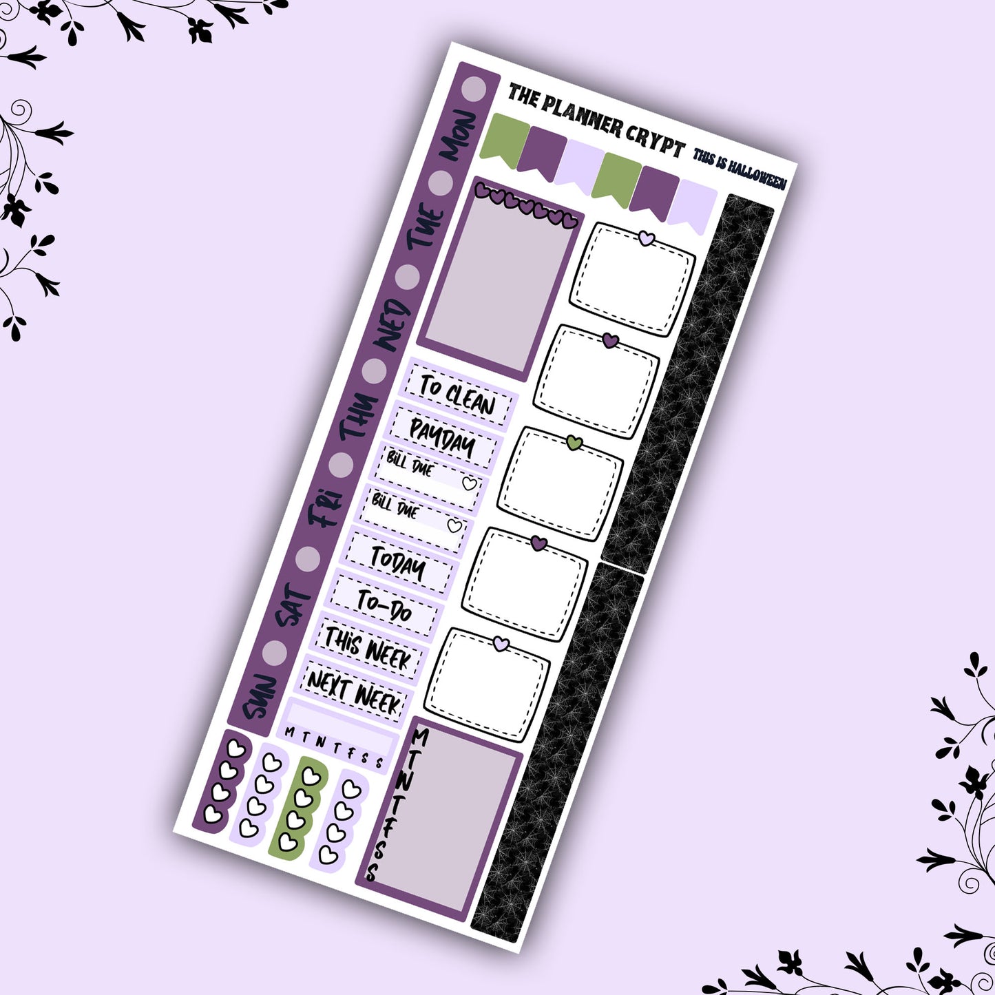 Hobonichi weeks, weekly sticker kit, hobonichi planner, halloween stickers, planner, hobonichi functional sticker, planner stickers, spooky