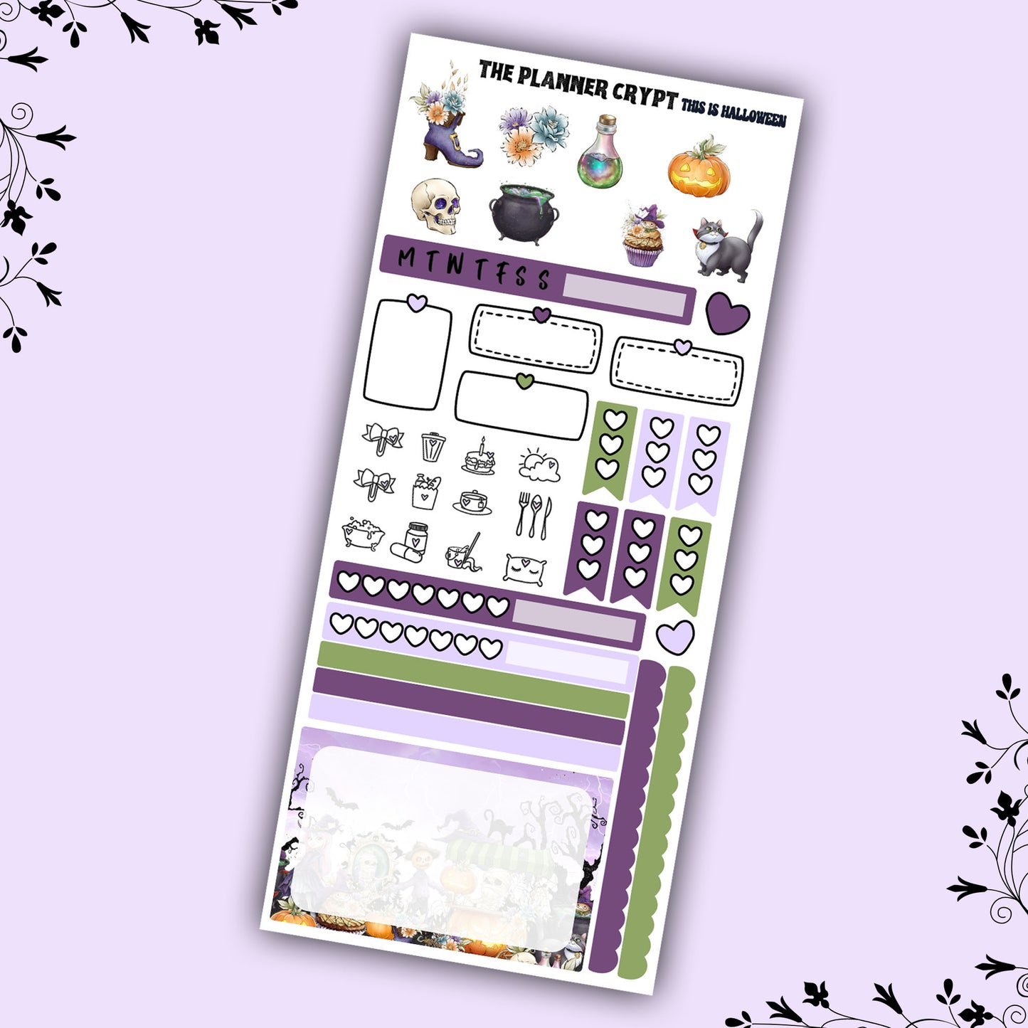 Hobonichi weeks, weekly sticker kit, hobonichi planner, halloween stickers, planner, hobonichi functional sticker, planner stickers, spooky