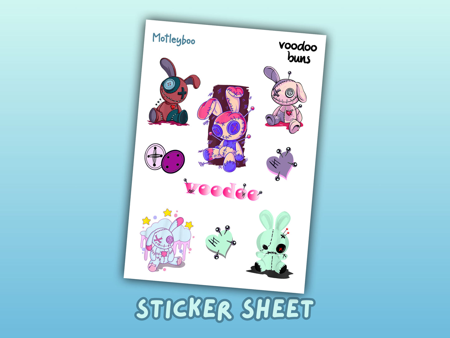 kawaii goth sticker sheet, planner stickers, cute and spooky stickers, Halloween stickers, stickers for Halloween, pastel goth stickers