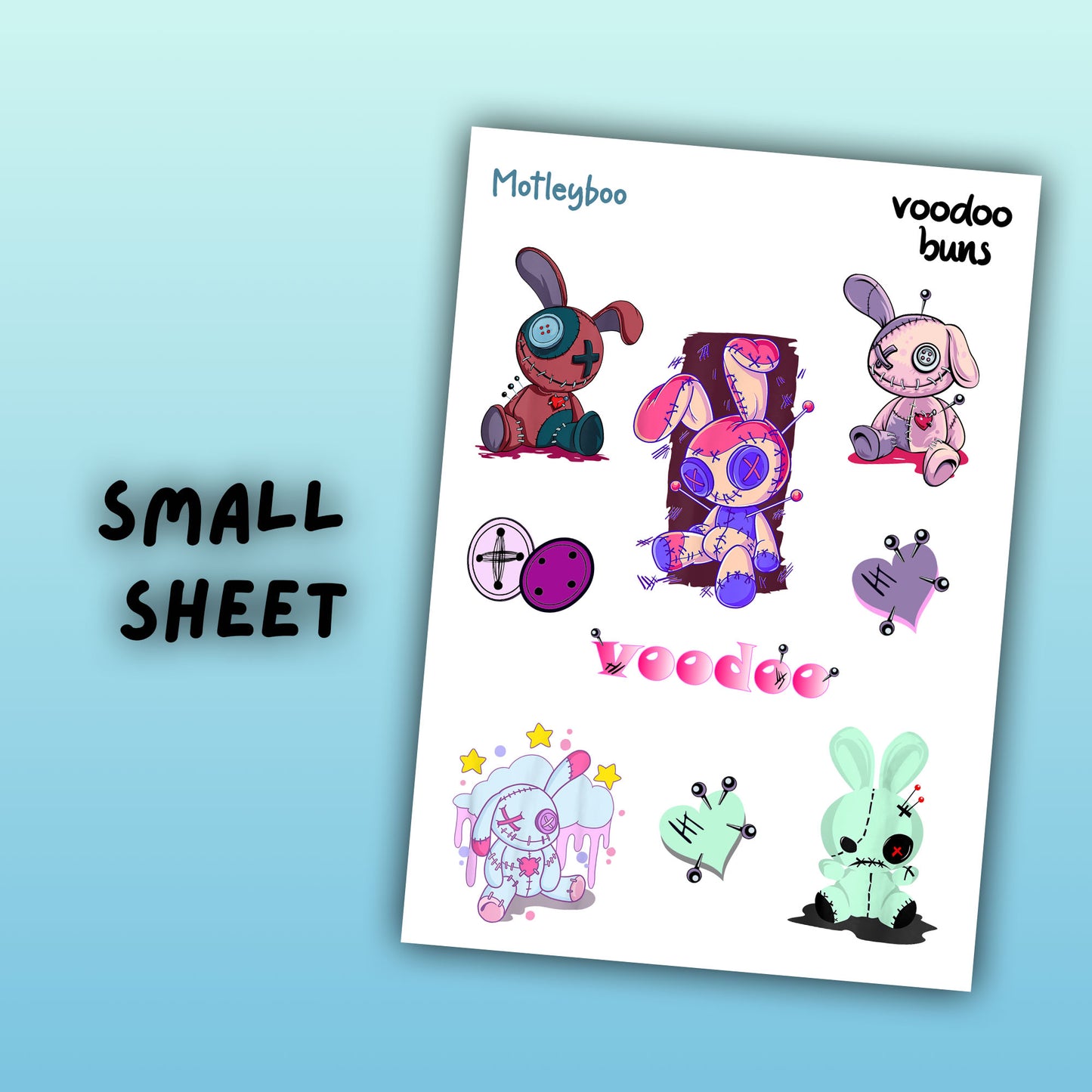 kawaii goth sticker sheet, planner stickers, cute and spooky stickers, Halloween stickers, stickers for Halloween, pastel goth stickers