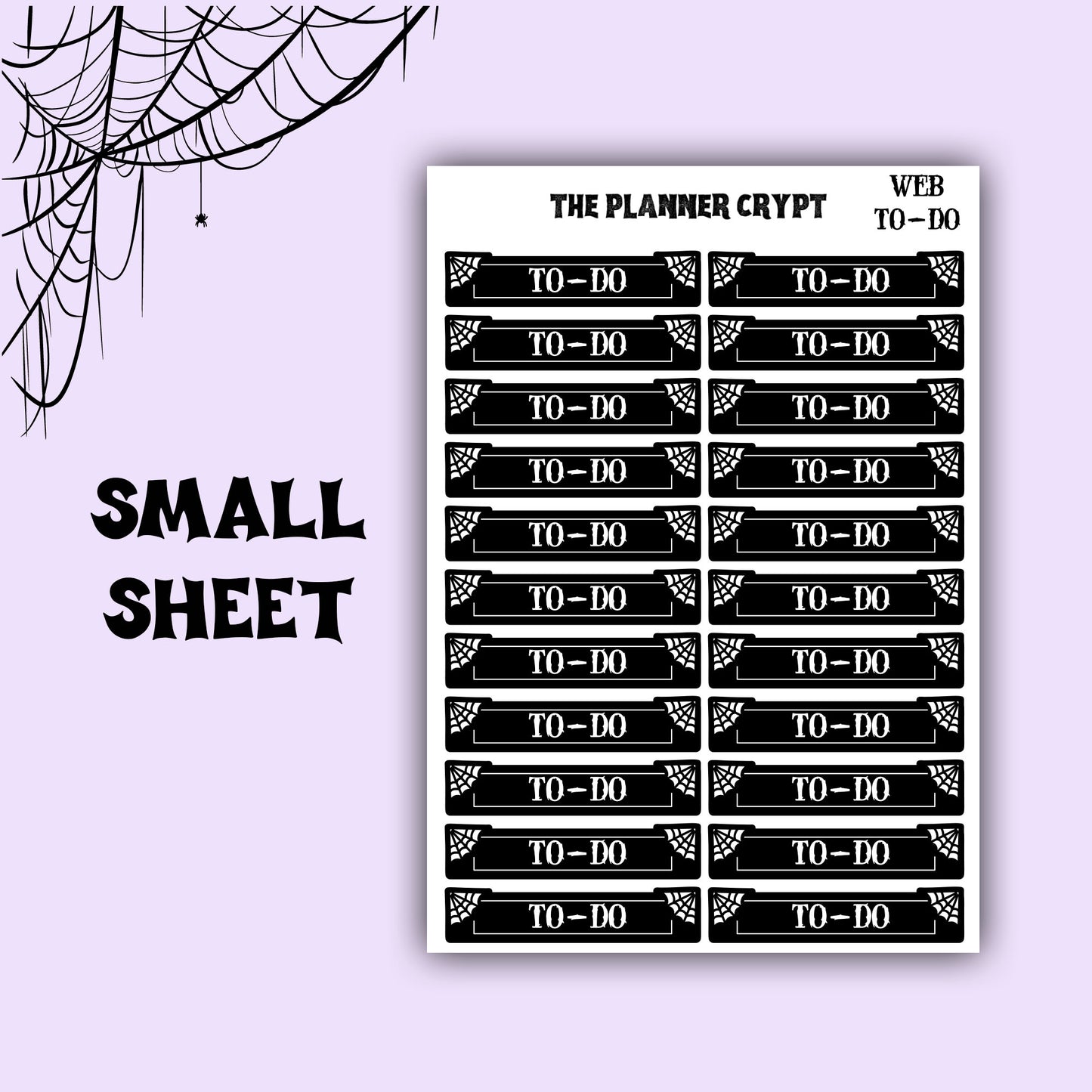 planner stickers, today stickers, vertical planner, gothic planner, functional stickers, black and white, spiderweb stickers, header sticker