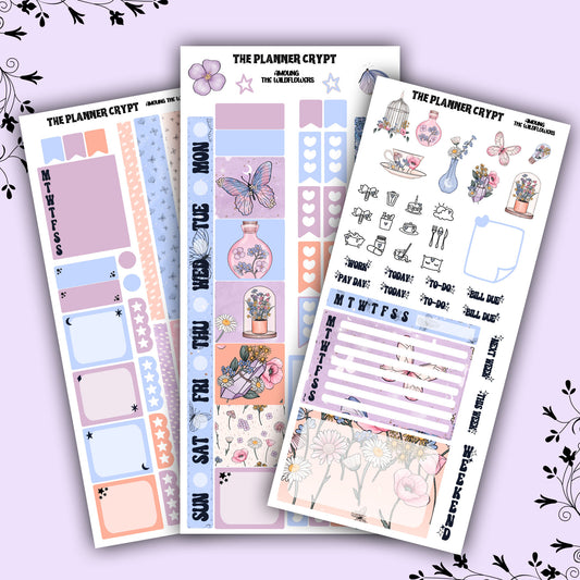 Hobonichi weeks, sticker kit, hobonichi planner, Among the wildflowers