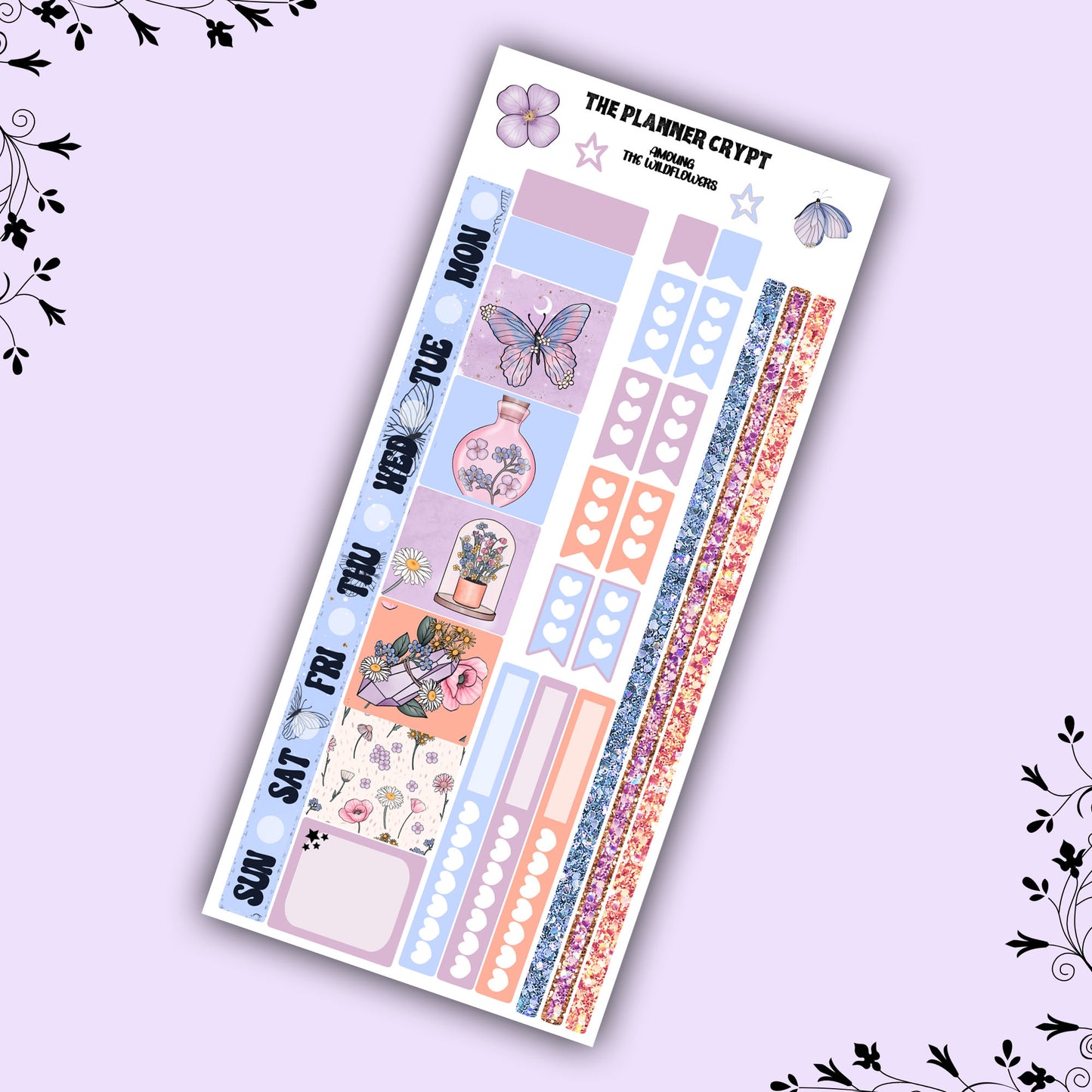 Hobonichi weeks, sticker kit, hobonichi planner, Among the wildflowers