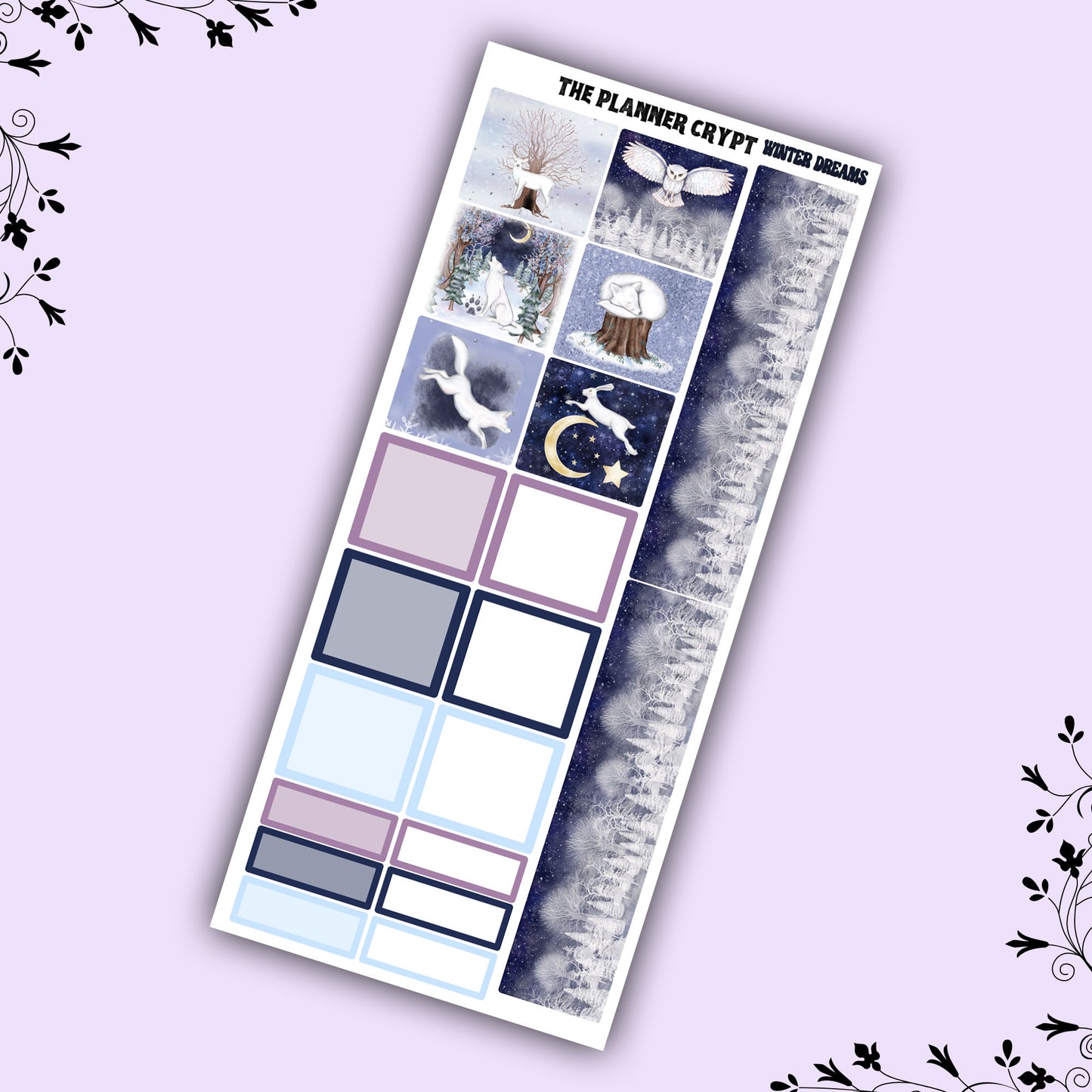 Hobonichi weeks weekly planner sticker kit, winter planner stickers, winter dreams
